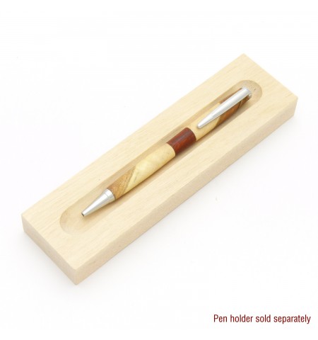 Streamline Style Ballpoint Pen in Spalted Maple with Paduak Ring