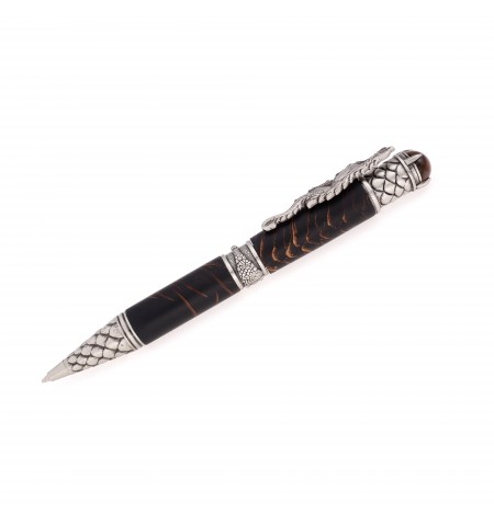 Dragon Style Ballpoint Pen in Spruce Cone and Black Resin