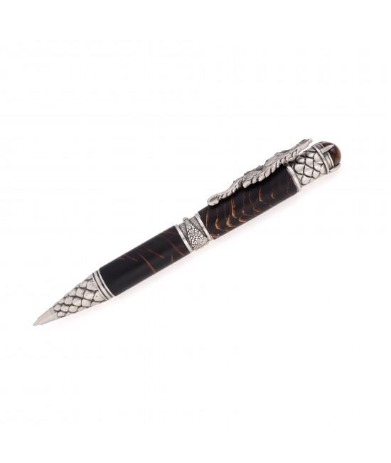 Dragon Style Ballpoint Pen in Spruce Cone and Black Resin