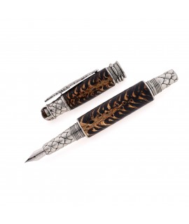Dragon Style Fountain Pen in Spruce Cone and Black Resin