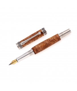 Junior Majestic Style Fountain Pen in Bigleaf Maple Burl