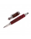 Skull Style Fountain Pen in Spruce Cone and Red Resin