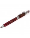 Skull Style Rollerball Pen in Spruce Cone and Red Resin