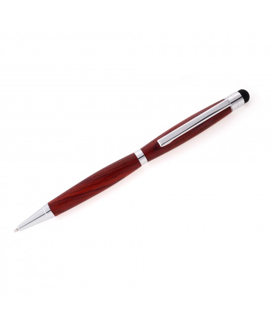 Slimline Style Ballpoint Pen with Stylus Tip in Cocobolo