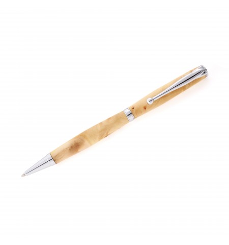 Slimline Style Ballpoint Pen in Yellow Cedar Burl